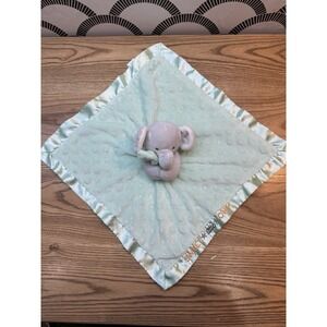 Child of Mine SWEET LITTLE ONE Mint Green Minky Gray Elephant Lovey Rattle